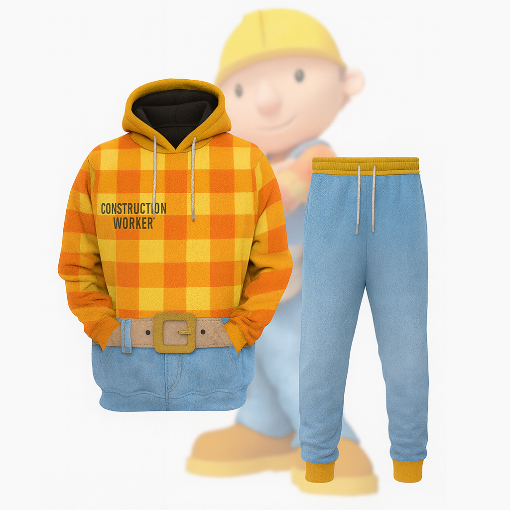 proud bob the builder construction worker costumes track suit 1 Proud Bob the Builder - Construction worker Costumes Track suit - Image 1