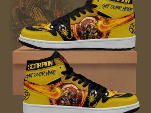 Scorpion Costume cosplay corpion Get Over Here AJ1 High Sneakers Shoes For Men And Women - Image 1