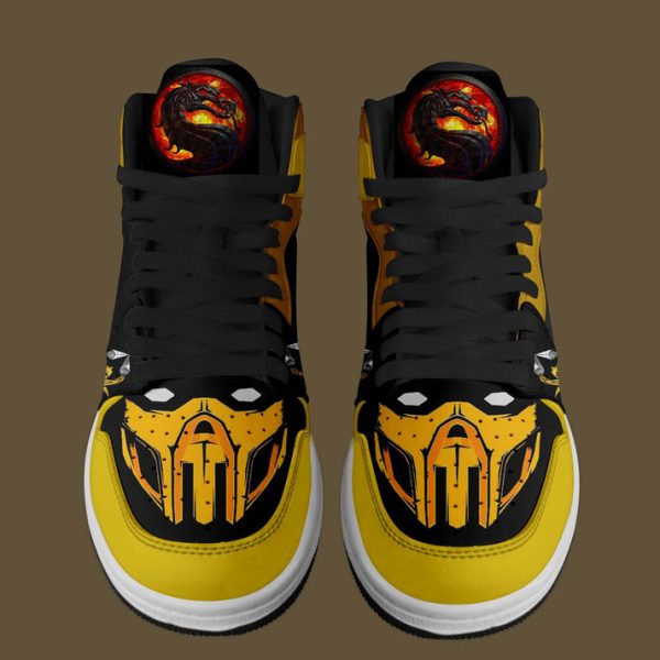 Scorpion Costume cosplay corpion Get Over Here AJ1 High Sneakers Shoes For Men And Women - Image 2