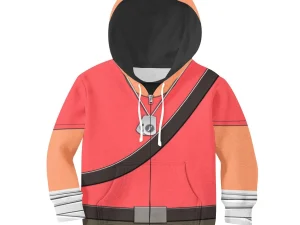 Scout TF2 Kid Costume Cosplay Kid Hoodie Sweatshirt T-Shirt 4 - Image 1