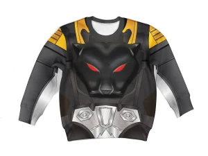 Shadow Panther Kid Costume Cosplay Hoodie Sweatshirt T-Shirt 2 - Image 1