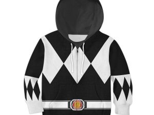 Unisex Kid Tops Black Ranger Mighty Morphin Kid 3D Apparel 4 - Image 1