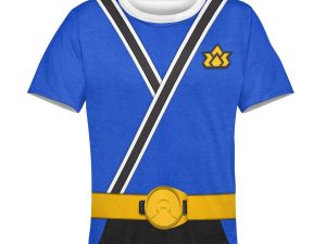 Unisex Kid Tops Blue Power Rangers Samurai 3D Apparel 3 - Image 1
