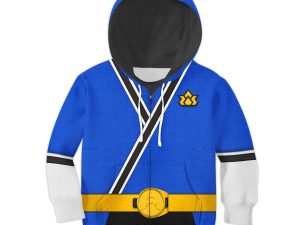 Unisex Kid Tops Blue Power Rangers Samurai 3D Apparel 4 - Image 1