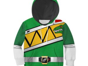 Unisex Kid Tops Green Power Rangers Dino Charge 3D Apparel 1 - Image 1