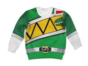 Unisex Kid Tops Green Power Rangers Dino Charge 3D Apparel 2 - Image 1