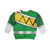 Unisex Kid Tops Green Power Rangers Dino Charge 3D Apparel 2 - Image 2