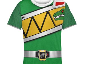 Unisex Kid Tops Green Power Rangers Dino Charge 3D Apparel 3 - Image 1