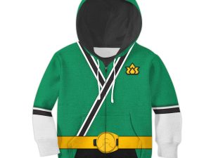 Unisex Kid Tops Green Power Rangers Samurai 3D Apparel 4 - Image 1