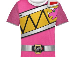 Unisex Kid Tops Pink Power Rangers Dino Charge 3D Apparel 3 - Image 1