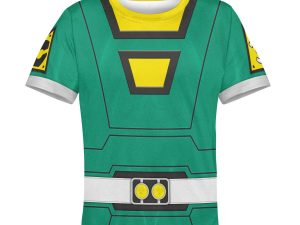 Unisex Kid Tops Power Rangers Turbo Green 3D Apparel 3 - Image 1
