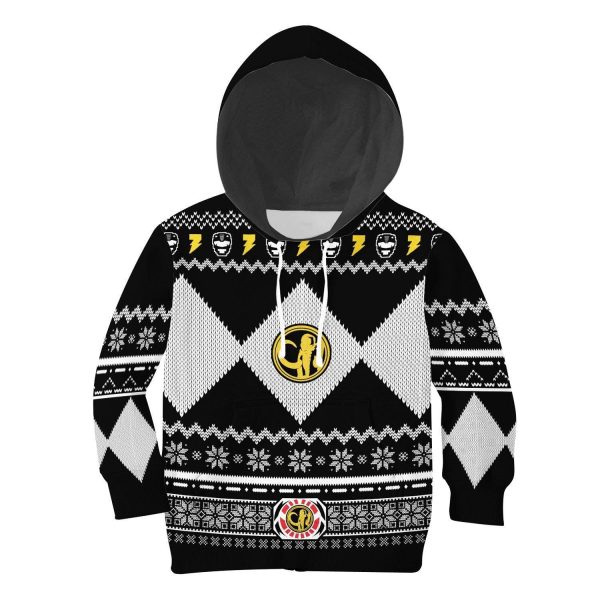 Unisex Kid Tops Pullover Sweatshirt Black Power Ranger 3D Apparel 1 - Image 1