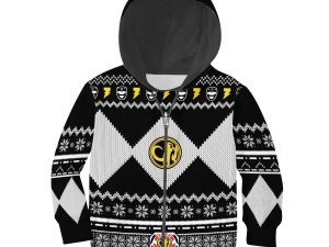 Unisex Kid Tops Pullover Sweatshirt Black Power Ranger 3D Apparel 4 - Image 1