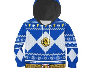 Unisex Kid Tops Pullover Sweatshirt Blue Power Ranger 3D Apparel 1 - Image 1