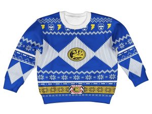 Unisex Kid Tops Pullover Sweatshirt Blue Power Ranger 3D Apparel 2 - Image 1