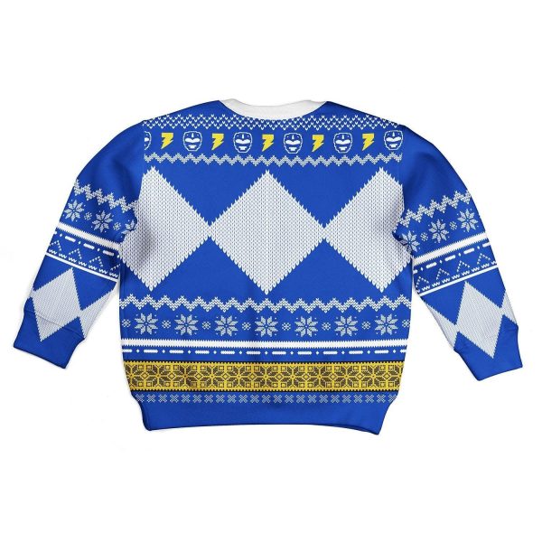 Unisex Kid Tops Pullover Sweatshirt Blue Power Ranger 3D Apparel 2 - Image 2