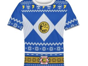 Unisex Kid Tops Pullover Sweatshirt Blue Power Ranger 3D Apparel 3 - Image 1