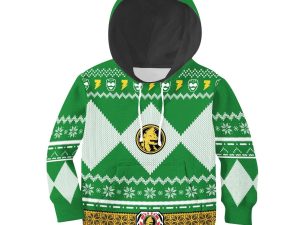 Unisex Kid Tops Pullover Sweatshirt Green Power Ranger 3D Apparel 1 - Image 1