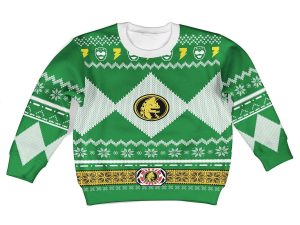 Unisex Kid Tops Pullover Sweatshirt Green Power Ranger 3D Apparel 2 - Image 1