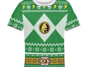 Unisex Kid Tops Pullover Sweatshirt Green Power Ranger 3D Apparel 3 - Image 1