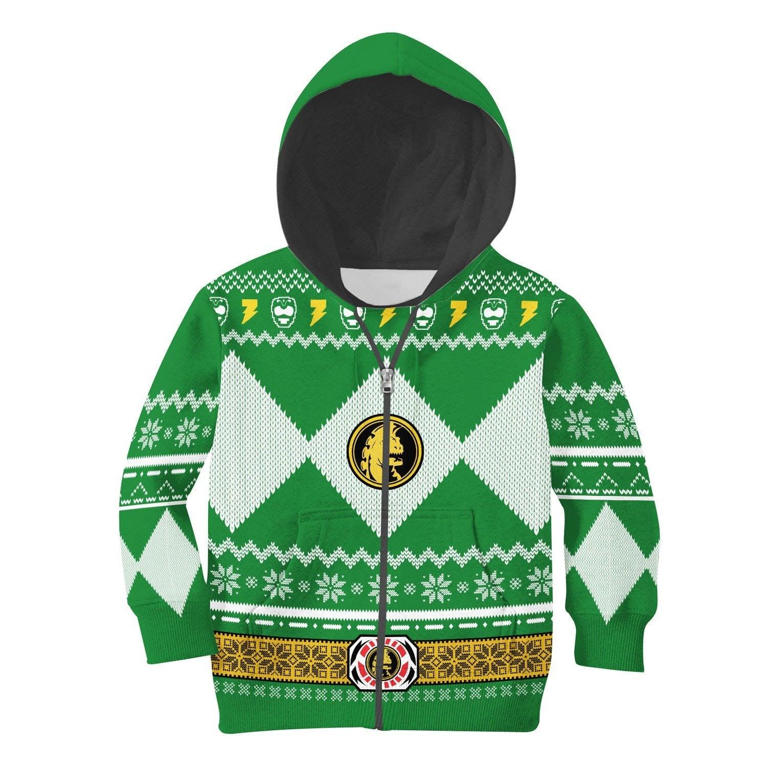 unisex kid tops pullover sweatshirt green power ranger 3d apparel 4 1 Unisex Kid Tops Pullover Sweatshirt Green Power Ranger 3D Apparel 4 - Image 1