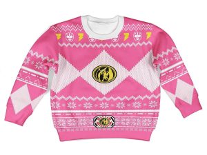 Unisex Kid Tops Pullover Sweatshirt Pink Power Ranger 3D Apparel 2 - Image 1