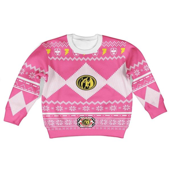 Unisex Kid Tops Pullover Sweatshirt Pink Power Ranger 3D Apparel 2 - Image 1