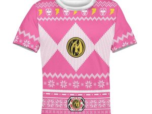 Unisex Kid Tops Pullover Sweatshirt Pink Power Ranger 3D Apparel 3 - Image 1