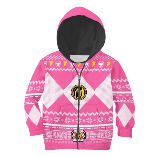 Unisex Kid Tops Pullover Sweatshirt Pink Power Ranger 3D Apparel 4 - Image 1