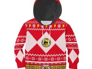Unisex Kid Tops Pullover Sweatshirt Red Power Ranger 3D Apparel 1 - Image 1