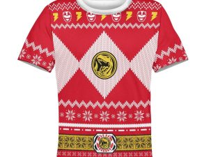 Unisex Kid Tops Pullover Sweatshirt Red Power Ranger 3D Apparel 3 - Image 1