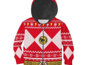 Unisex Kid Tops Pullover Sweatshirt Red Power Ranger 3D Apparel 4 - Image 1