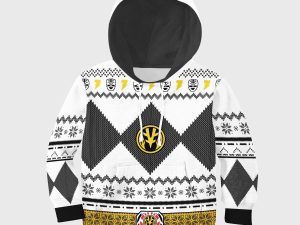 Unisex Kid Tops Pullover Sweatshirt White Power Ranger 3D Apparel 1 - Image 1