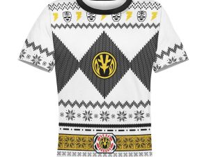 Unisex Kid Tops Pullover Sweatshirt White Power Ranger 3D Apparel 3 - Image 1