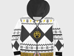 Unisex Kid Tops Pullover Sweatshirt White Power Ranger 3D Apparel 4 - Image 1