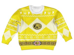 Unisex Kid Tops Pullover Sweatshirt Yellow Power Ranger 3D Apparel 2 - Image 1