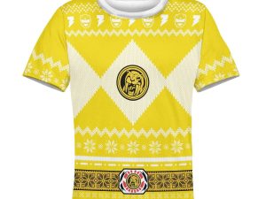 Unisex Kid Tops Pullover Sweatshirt Yellow Power Ranger 3D Apparel 3 - Image 1