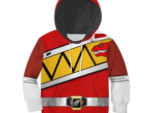 Unisex Kid Tops Red Power Rangers Dino Charge 3D Apparel 1 - Image 1