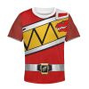Unisex Kid Tops Red Power Rangers Dino Charge 3D Apparel 3 - Image 1