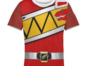Unisex Kid Tops Red Power Rangers Dino Charge 3D Apparel 3 - Image 1