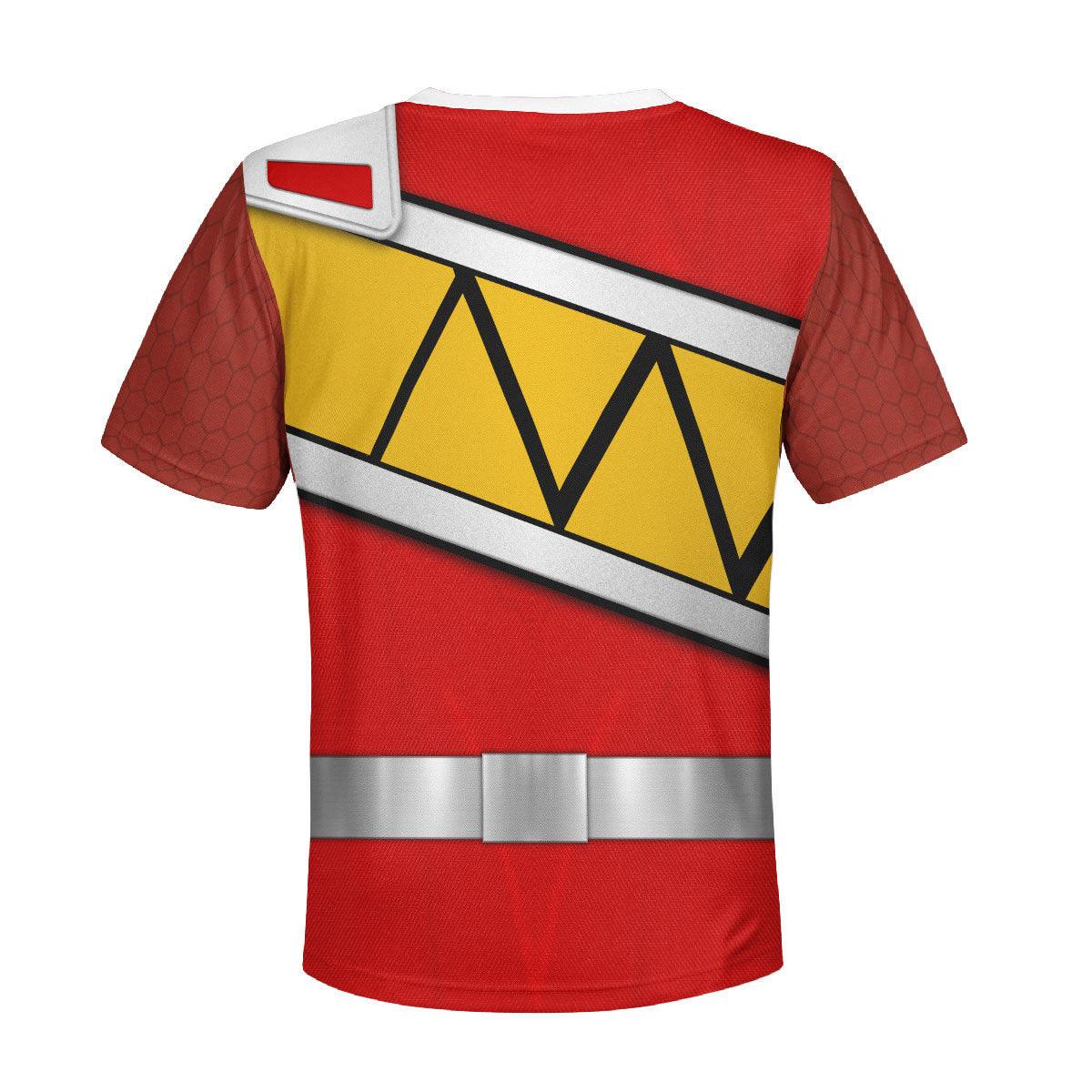 unisex kid tops red power rangers dino charge 3d apparel 3 2 Unisex Kid Tops Red Power Rangers Dino Charge 3D Apparel 3 - Image 2