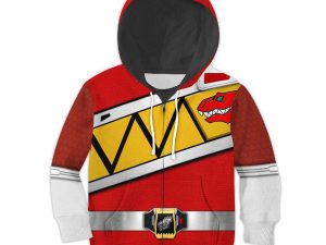 Unisex Kid Tops Red Power Rangers Dino Charge 3D Apparel 4 - Image 1