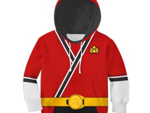 Unisex Kid Tops Red Power Rangers Samurai 3D Apparel 1 - Image 1