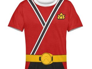 Unisex Kid Tops Red Power Rangers Samurai 3D Apparel 3 - Image 1