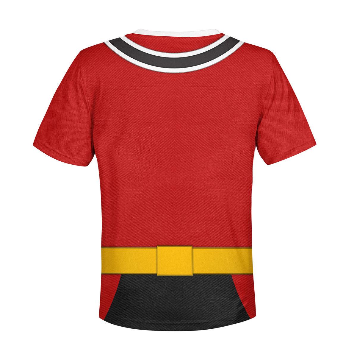 unisex kid tops red power rangers samurai 3d apparel 3 2 Unisex Kid Tops Red Power Rangers Samurai 3D Apparel 3 - Image 2