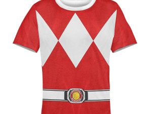 Unisex Kid Tops Red Ranger Mighty Morphin Kid 3D Apparel 3 - Image 1