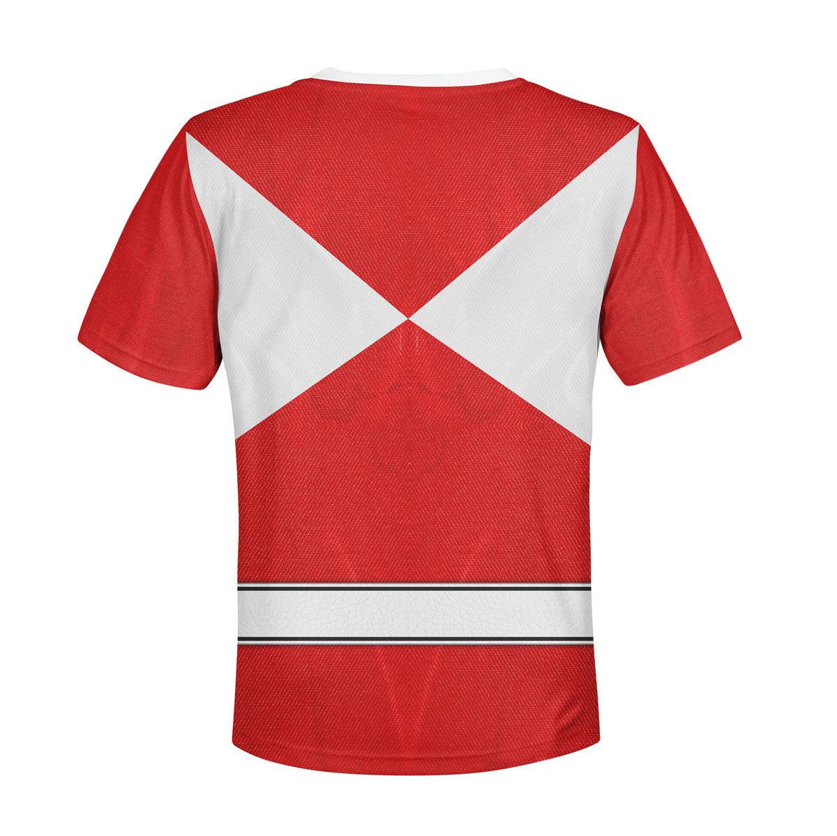 unisex kid tops red ranger mighty morphin kid 3d apparel 3 2 Unisex Kid Tops Red Ranger Mighty Morphin Kid 3D Apparel 3 - Image 2