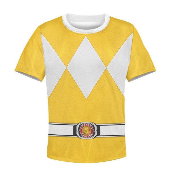 Unisex Kid Tops Yellow Ranger Mighty Morphin Kid 3D Apparel 3 - Image 1