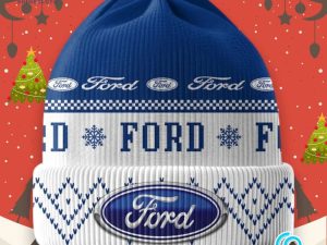 Ford Logo Ugly Christmas Beanie Hat