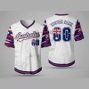 Custom Name and Number White Australia Flag Baseball Jersey For Fans WBC - Image 1